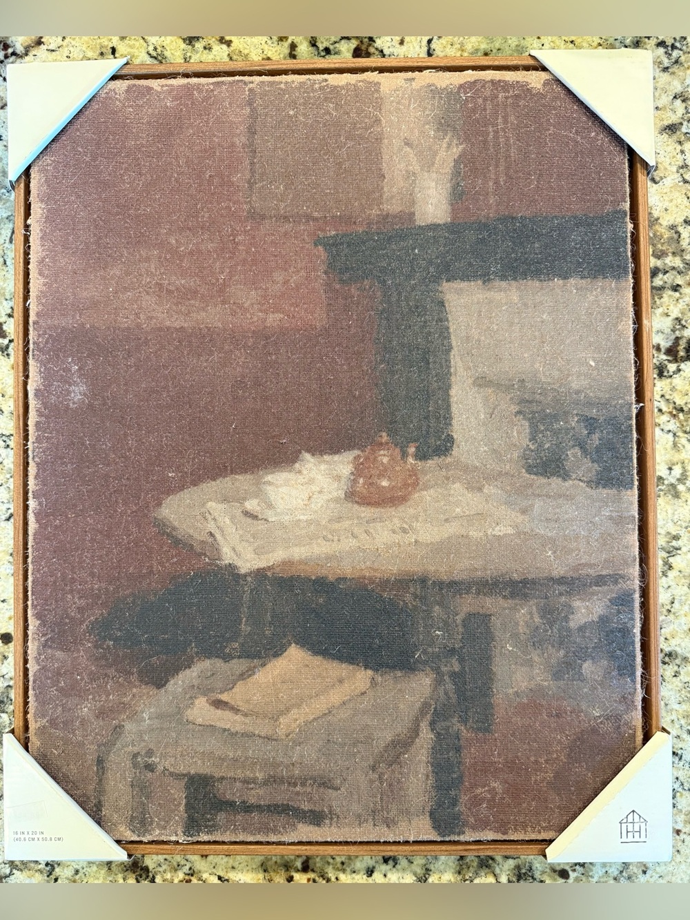 Hearth & Hand 20"x16" Vertical Dining Still Life Framed Burlap Wall Art - Picture 2 of 6